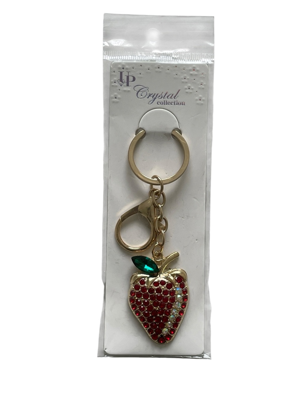 Gold Strawberry Crystal Keychain - Picture 4 of 4